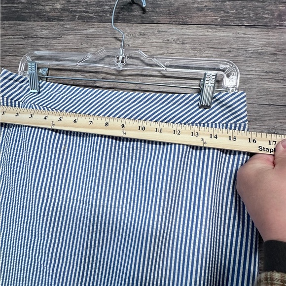 J. Crew White and Blue Mini Ribbed Pencil Skirt Womens 6 - Picture 4 of 8